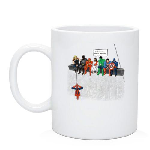Чашка с Супергероями и Иисусом 
